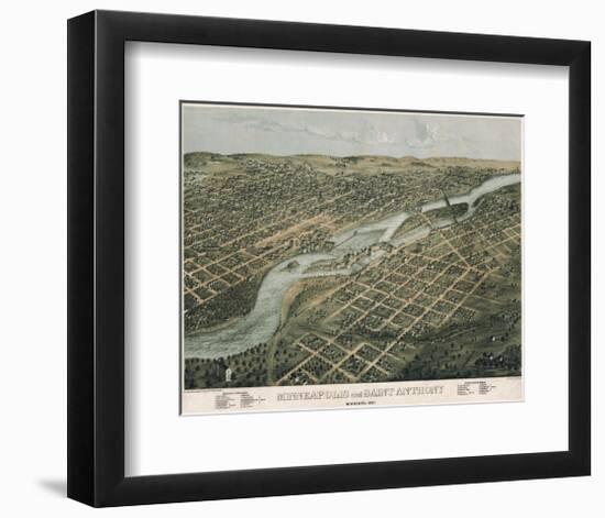 Minneapolis and Saint Anthony, Minnesota, 1867-A^ Ruger-Framed Art Print