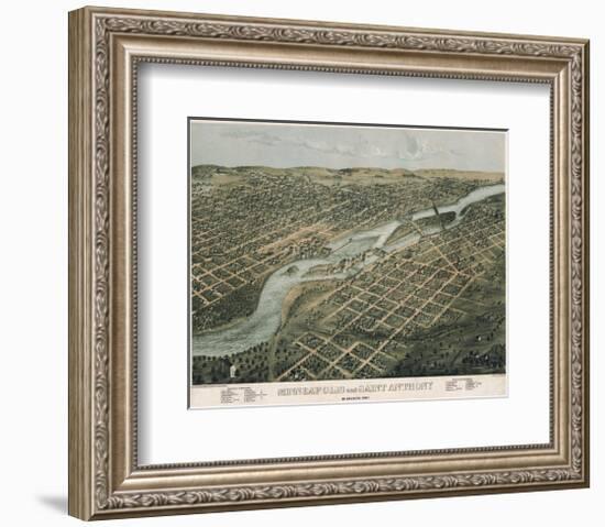 Minneapolis and Saint Anthony, Minnesota, 1867-A^ Ruger-Framed Art Print