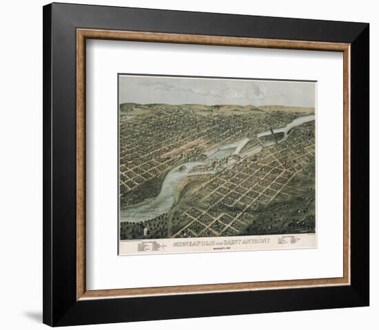 Minneapolis and Saint Anthony, Minnesota, 1867-A^ Ruger-Framed Art Print