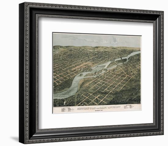 Minneapolis and Saint Anthony, Minnesota, 1867-A^ Ruger-Framed Art Print