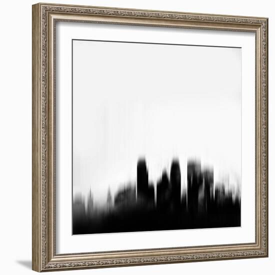 Minneapolis City Skyline - Black-NaxArt-Framed Art Print