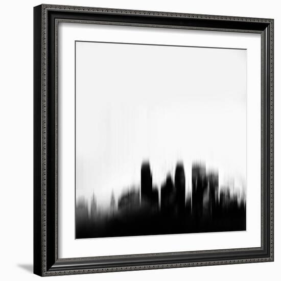 Minneapolis City Skyline - Black-NaxArt-Framed Art Print