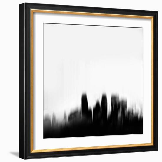 Minneapolis City Skyline - Black-NaxArt-Framed Art Print