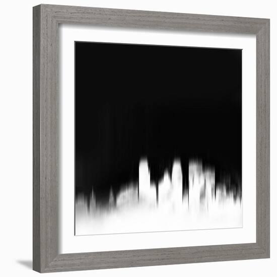 Minneapolis City Skyline - White-NaxArt-Framed Art Print