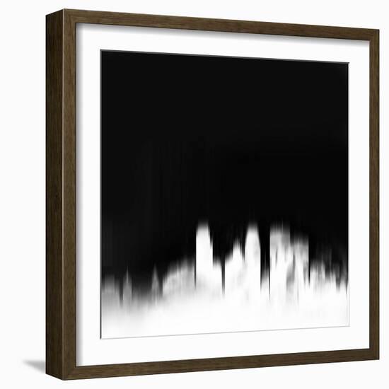 Minneapolis City Skyline - White-NaxArt-Framed Art Print