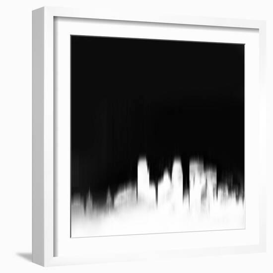 Minneapolis City Skyline - White-NaxArt-Framed Art Print