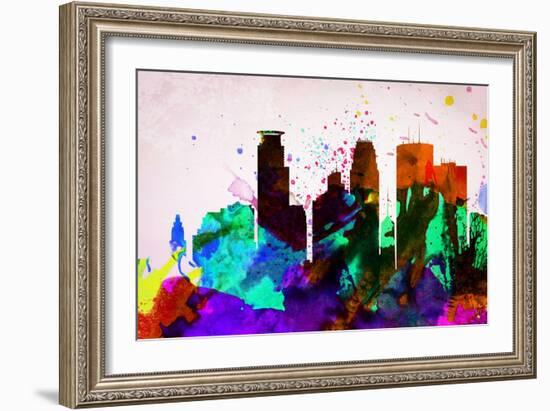 Minneapolis City Skyline-NaxArt-Framed Art Print