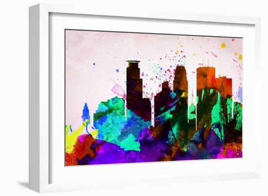 Minneapolis City Skyline-NaxArt-Framed Art Print