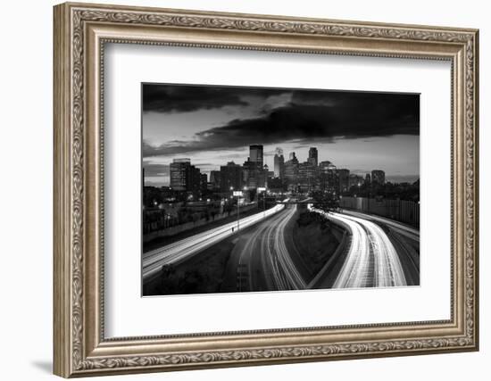 Minneapolis M N Skyline BW-Steve Gadomski-Framed Photographic Print