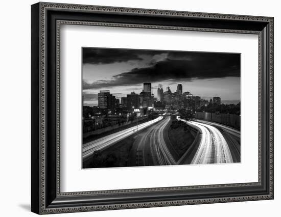 Minneapolis M N Skyline BW-Steve Gadomski-Framed Photographic Print