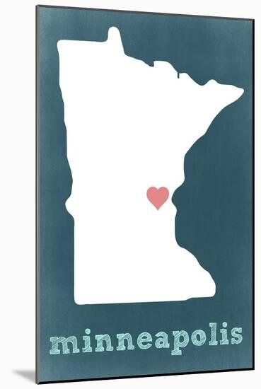 Minneapolis, Minnesota - Chalkboard-Lantern Press-Mounted Art Print