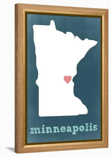 Minneapolis, Minnesota - Chalkboard-Lantern Press-Framed Stretched Canvas