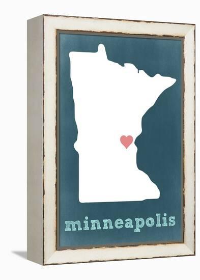 Minneapolis, Minnesota - Chalkboard-Lantern Press-Framed Stretched Canvas