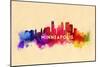 Minneapolis, Minnesota - Skyline Abstract-Lantern Press-Mounted Art Print