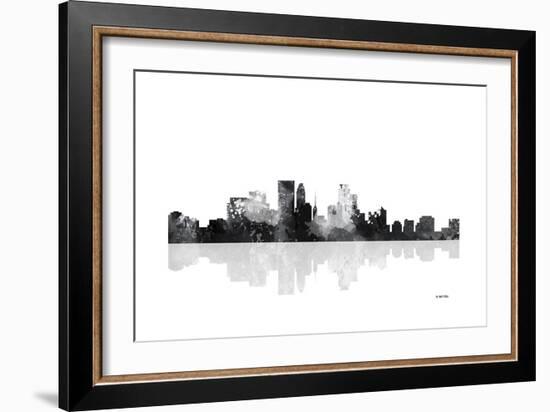 Minneapolis Minnesota Skyline BG 1-Marlene Watson-Framed Giclee Print