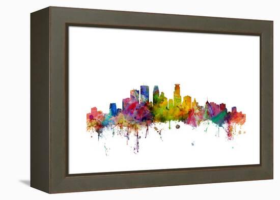 Minneapolis Minnesota Skyline-Michael Tompsett-Framed Stretched Canvas
