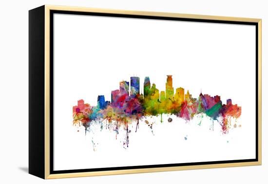 Minneapolis Minnesota Skyline-Michael Tompsett-Framed Stretched Canvas