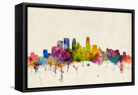 Minneapolis Minnesota Skyline-Michael Tompsett-Framed Stretched Canvas