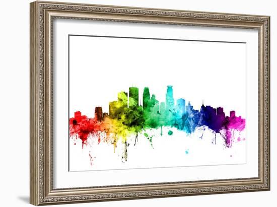 Minneapolis Minnesota Skyline-Michael Tompsett-Framed Art Print