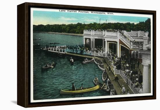 Minneapolis, Minnesota - View of Lake Harriet Pavilion-Lantern Press-Framed Stretched Canvas