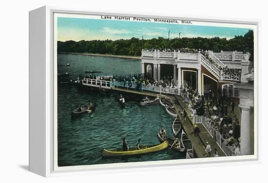 Minneapolis, Minnesota - View of Lake Harriet Pavilion-Lantern Press-Framed Stretched Canvas