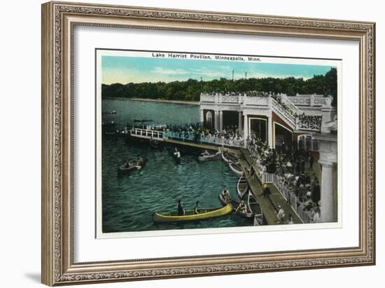 Minneapolis, Minnesota - View of Lake Harriet Pavilion-Lantern Press-Framed Art Print