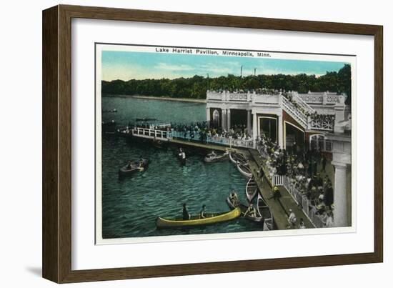 Minneapolis, Minnesota - View of Lake Harriet Pavilion-Lantern Press-Framed Art Print