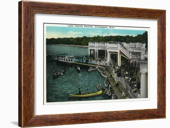 Minneapolis, Minnesota - View of Lake Harriet Pavilion-Lantern Press-Framed Art Print