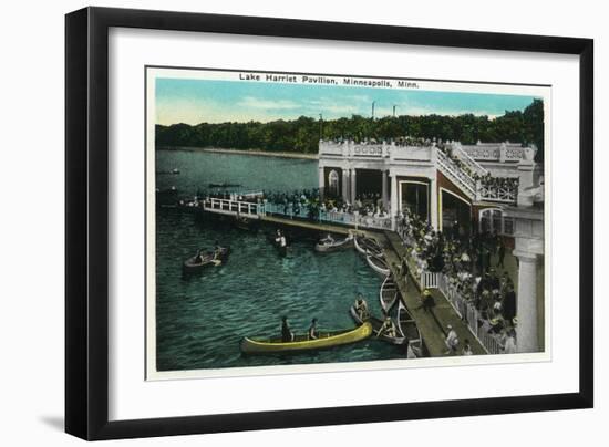 Minneapolis, Minnesota - View of Lake Harriet Pavilion-Lantern Press-Framed Art Print