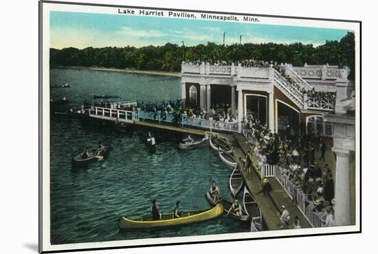 Minneapolis, Minnesota - View of Lake Harriet Pavilion-Lantern Press-Mounted Art Print