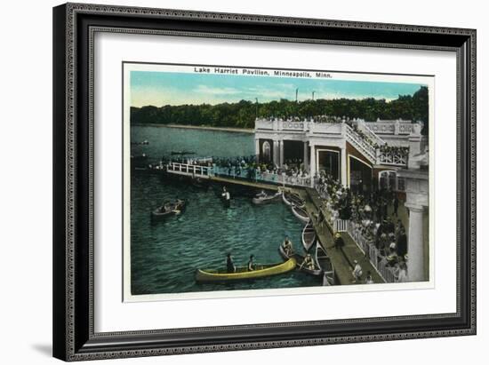 Minneapolis, Minnesota - View of Lake Harriet Pavilion-Lantern Press-Framed Art Print