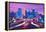 Minneapolis Skyline at Night in Minnesota-Markus Bleichner-Framed Stretched Canvas