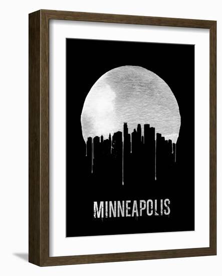 Minneapolis Skyline Black-null-Framed Art Print