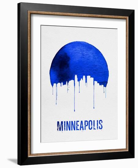 Minneapolis Skyline Blue-null-Framed Art Print