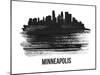 Minneapolis Skyline Brush Stroke - Black II-NaxArt-Mounted Art Print