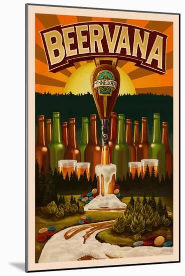 Minnesota - Beervana Tap-Lantern Press-Mounted Art Print