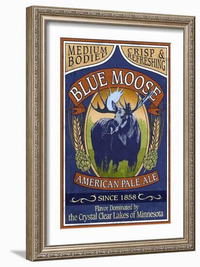 Minnesota - Blue Moose Pale Ale-Lantern Press-Framed Art Print