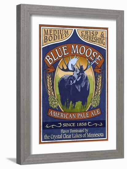 Minnesota - Blue Moose Pale Ale-Lantern Press-Framed Art Print