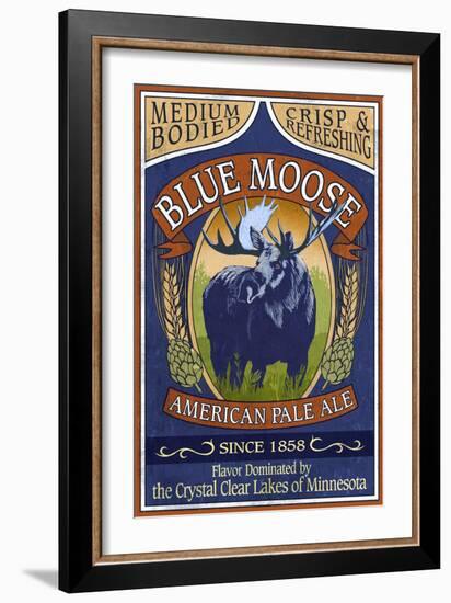 Minnesota - Blue Moose Pale Ale-Lantern Press-Framed Art Print