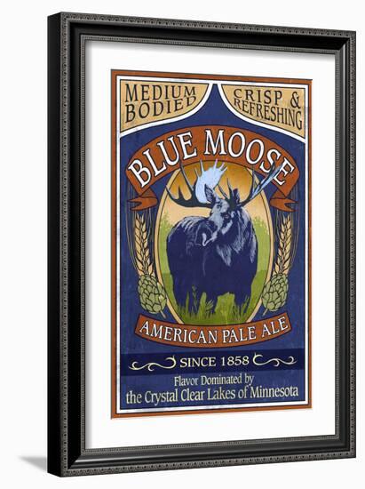 Minnesota - Blue Moose Pale Ale-Lantern Press-Framed Art Print