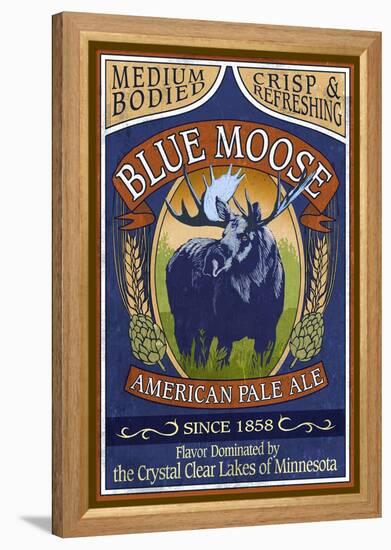 Minnesota - Blue Moose Pale Ale-Lantern Press-Framed Stretched Canvas