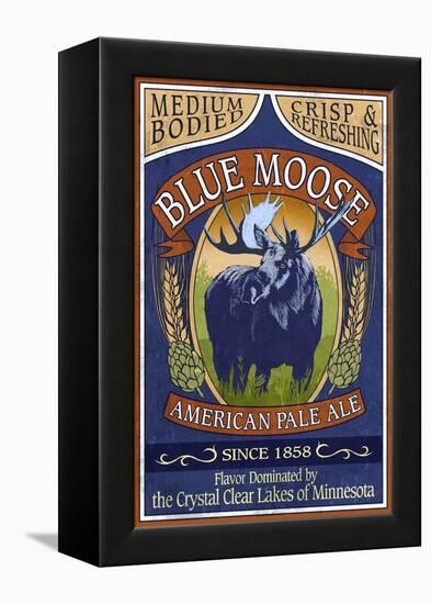 Minnesota - Blue Moose Pale Ale-Lantern Press-Framed Stretched Canvas