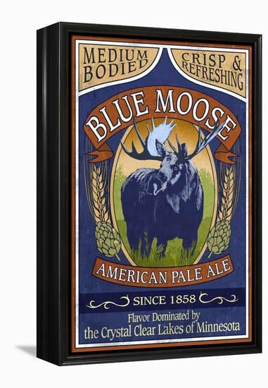 Minnesota - Blue Moose Pale Ale-Lantern Press-Framed Stretched Canvas