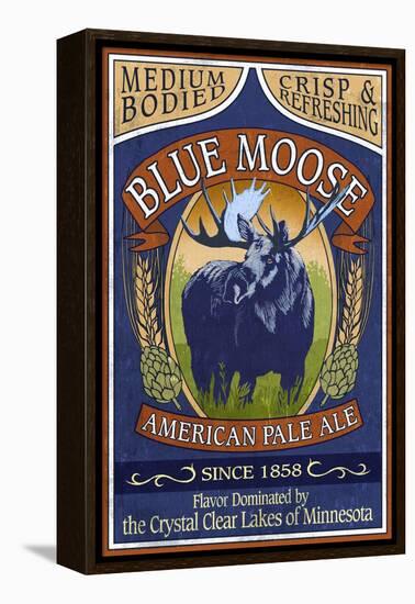 Minnesota - Blue Moose Pale Ale-Lantern Press-Framed Stretched Canvas