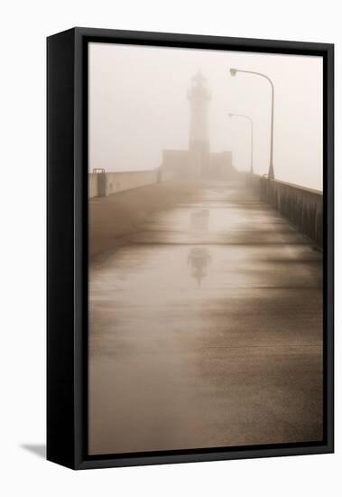 Minnesota, Duluth, Canal Park, Ship Canal in Fog-Peter Hawkins-Framed Premier Image Canvas