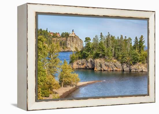 Minnesota, Lake Superior North Shore. Split Rock Lighthouse-Jamie & Judy Wild-Framed Premier Image Canvas