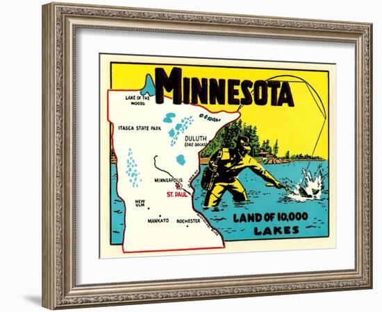 Minnesota, Land of 10,000 Lakes-null-Framed Art Print