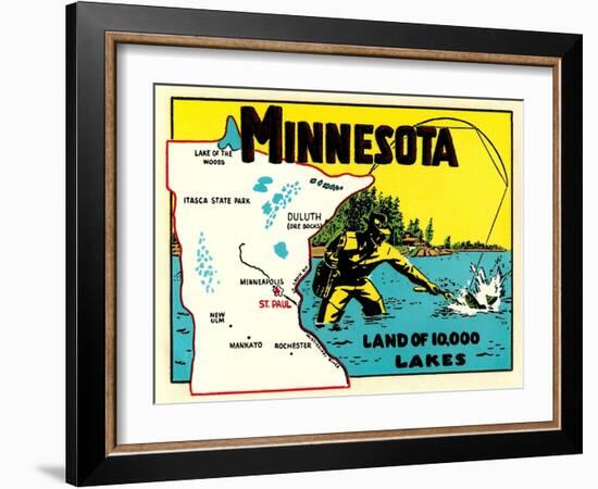 Minnesota, Land of 10,000 Lakes-null-Framed Art Print