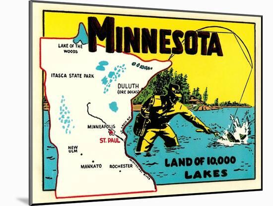 Minnesota, Land of 10,000 Lakes-null-Mounted Art Print