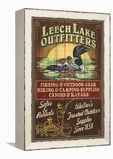 Minnesota - Leech Lake Outfitters Loon-Lantern Press-Framed Stretched Canvas